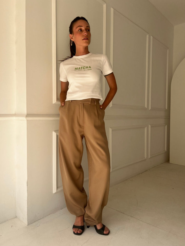 Beige Balloon Formal Pants - Mii