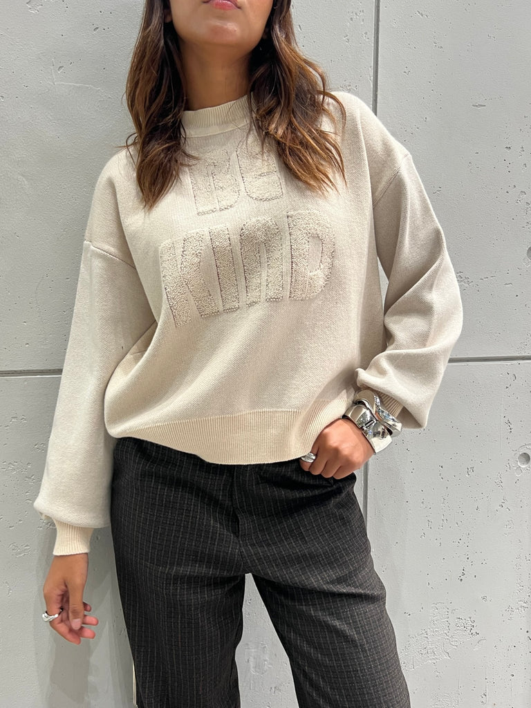 Beige “Be Kind” Pullover - Mii