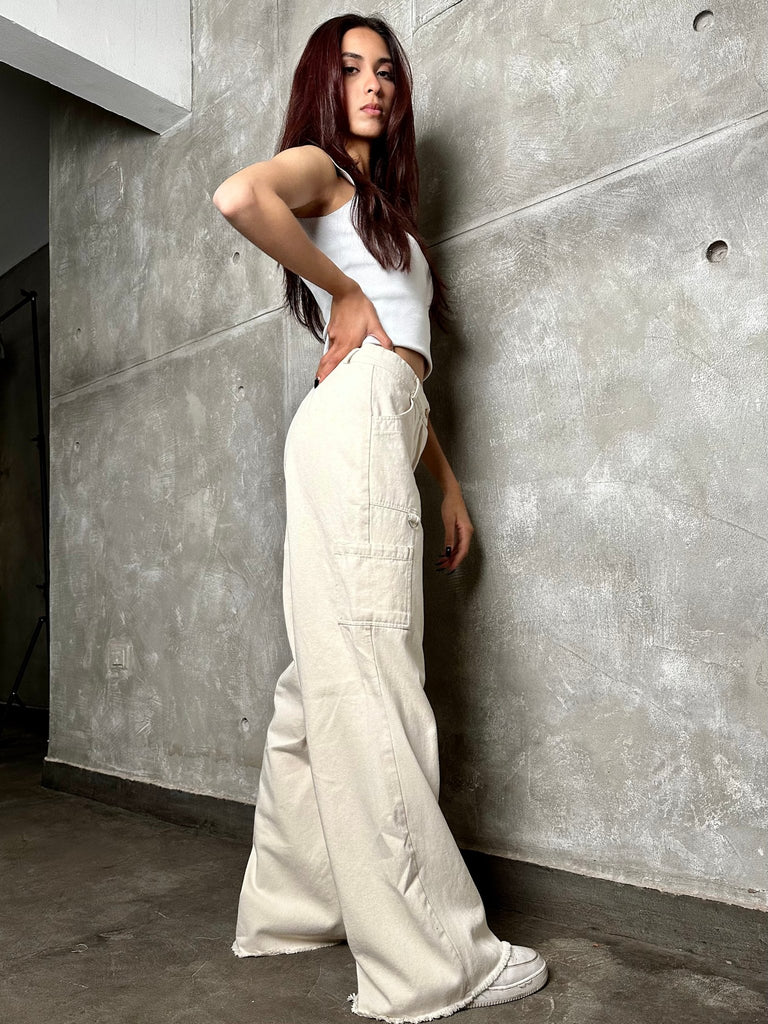 Beige Gabardine Pants - Mii