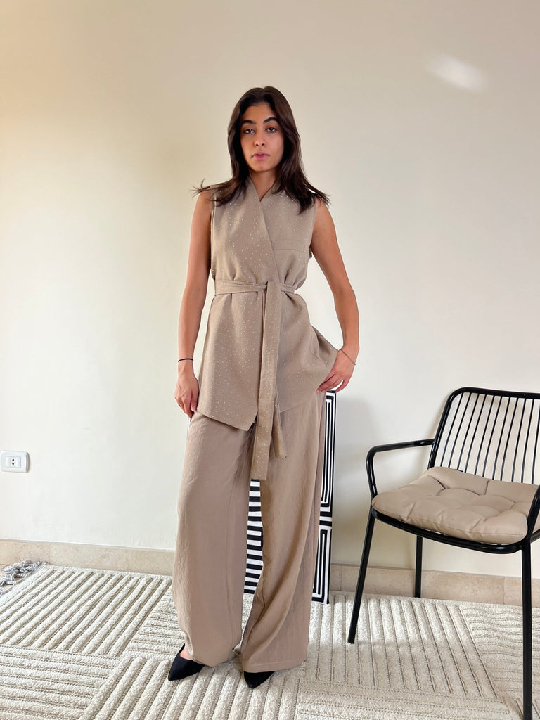 Beige Linen Pants - Mii