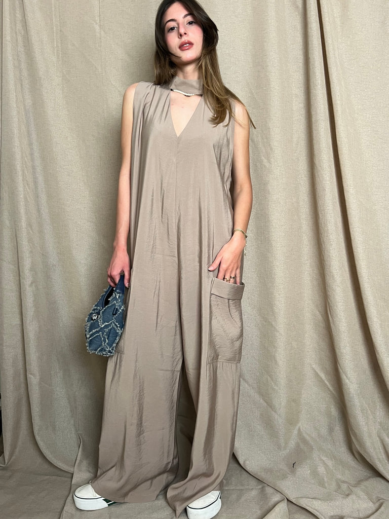 Beige Loose Jumpsuit - Mii