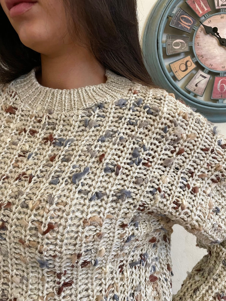 Beige Tweed Pullover - Mii
