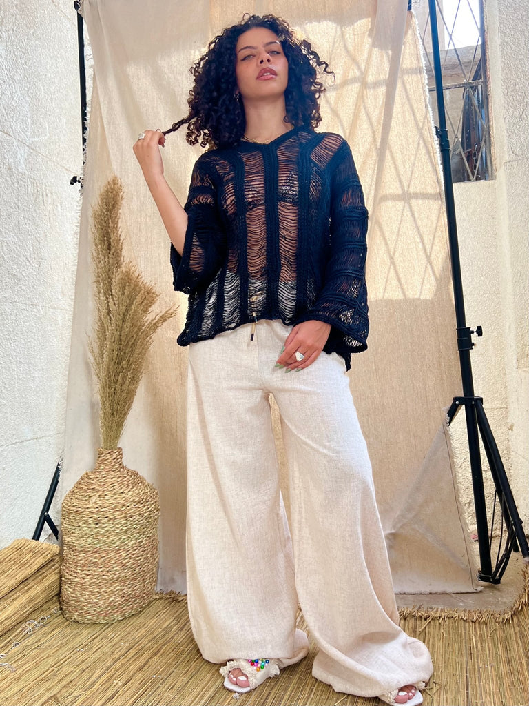 Black Beach Coverup Short Dress - Mii