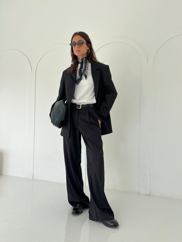 Black Classic Cut Formal Pants - Mii