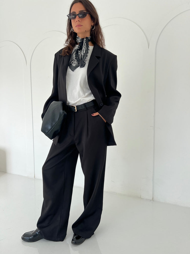 Black Classic Cut Formal Pants - Mii
