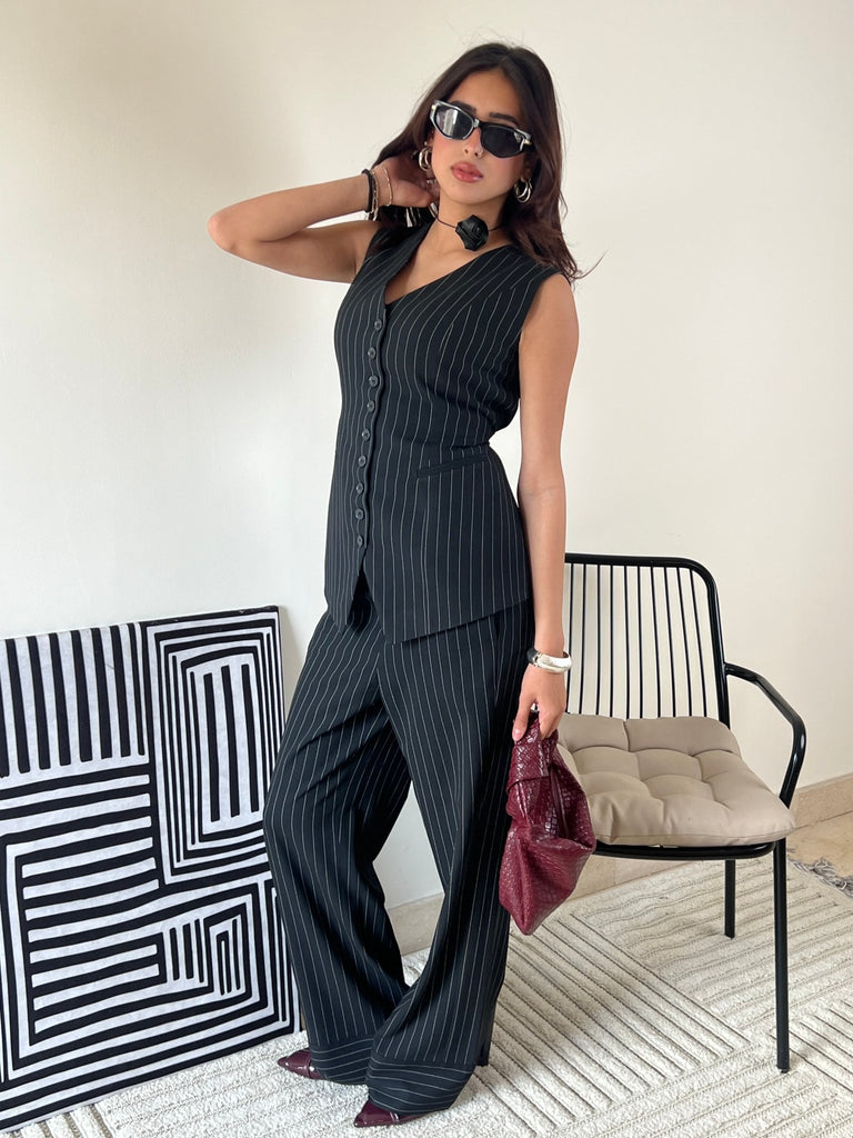 Black drawstrings Pants - Mii