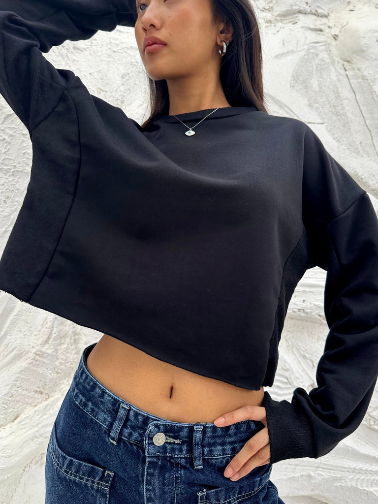 Black Half Court Sweatshirt - Mii