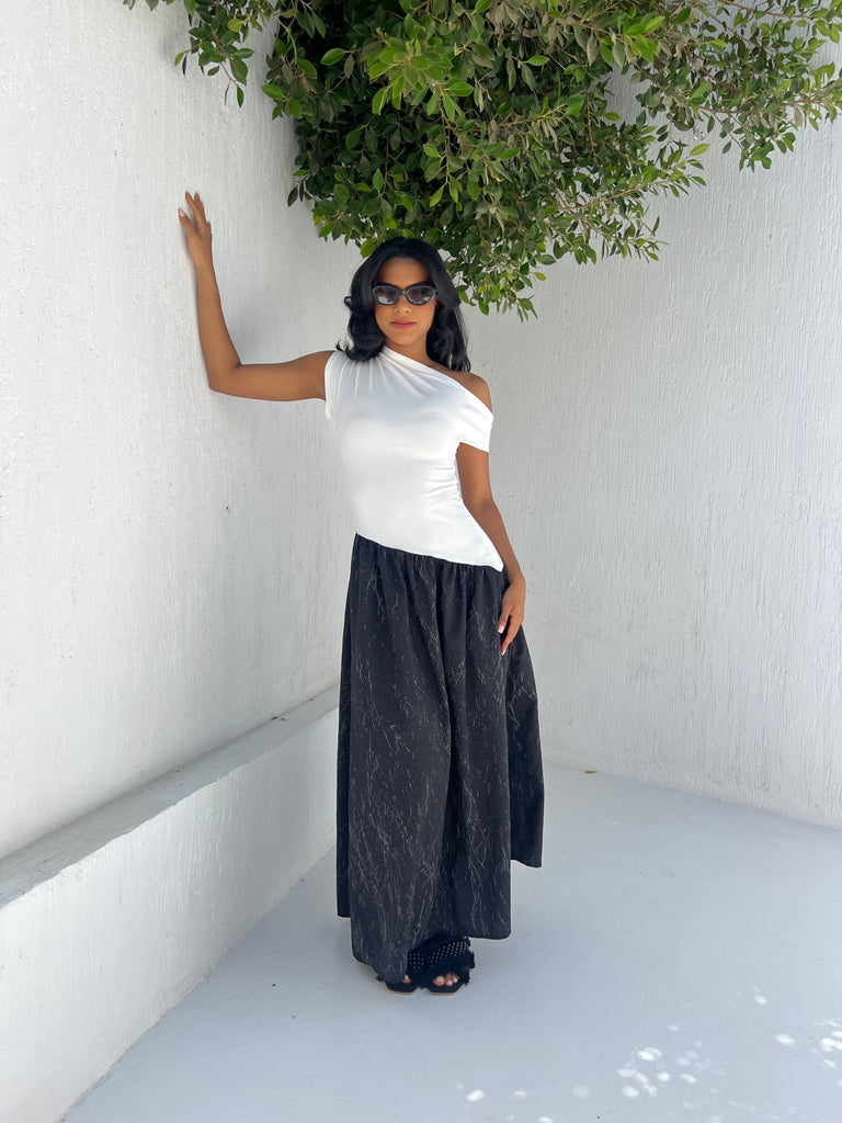 Black Off Shoulder Ballerina Dress - Mii