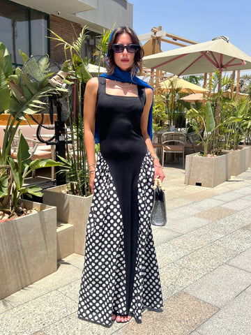 Black Polka Dot Ballerina Dress - Mii