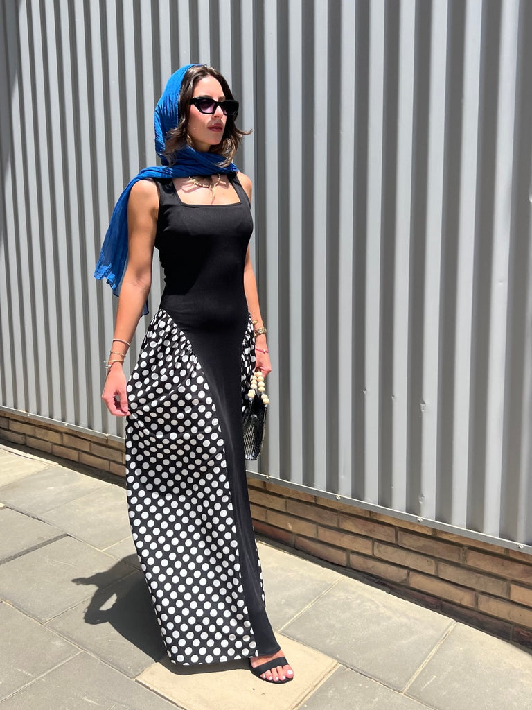 Black Polka Dot Ballerina Dress - Mii