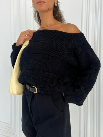 Black Pumped Pullover - Mii