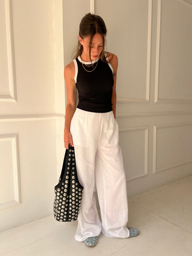 Black Ribbed Sleeveless top - Mii