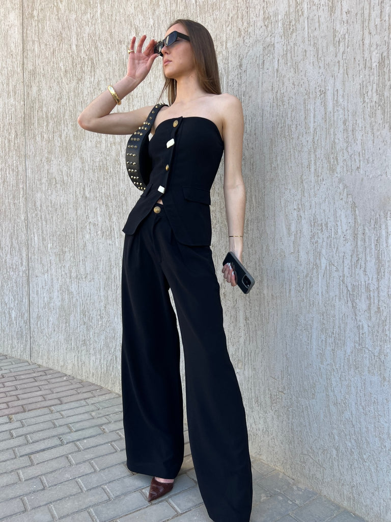 Black Strapless Vest - Mii