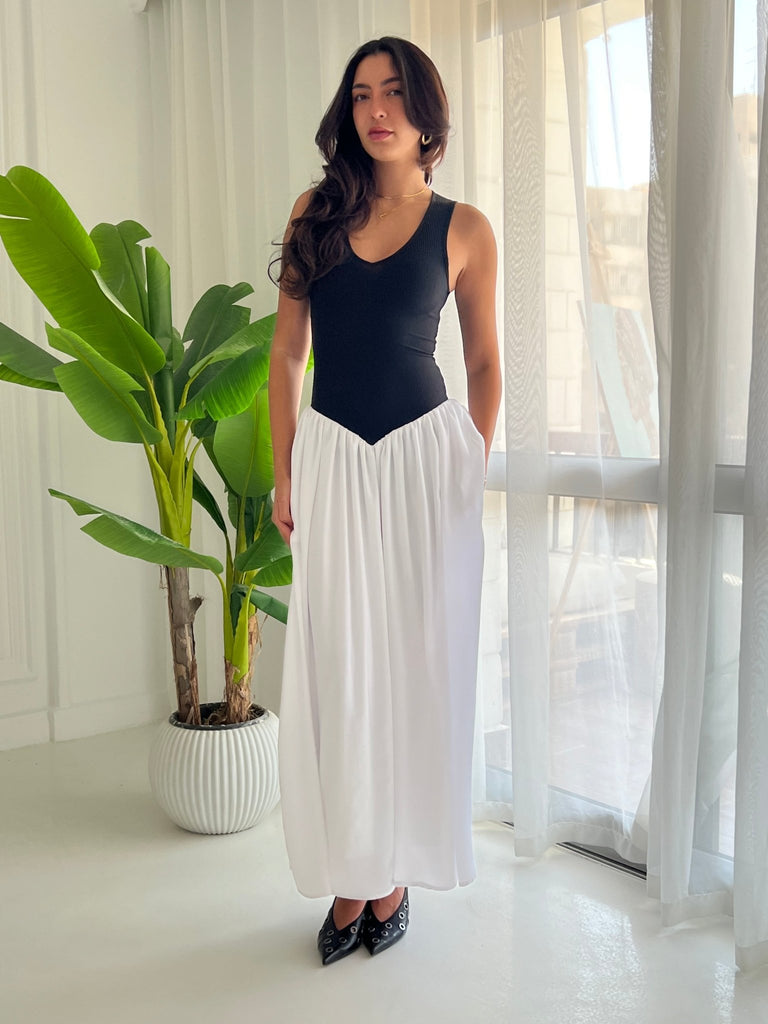 BlackxWhite V Curve Dress - Mii