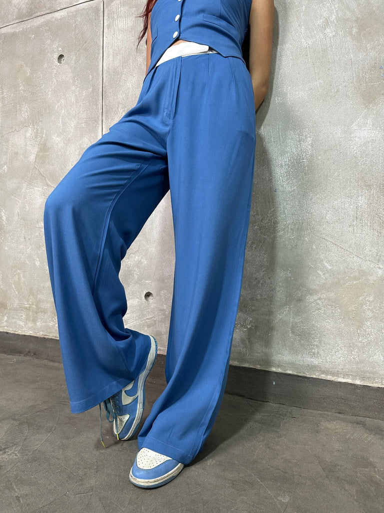 Blue White Waist Pants - Mii