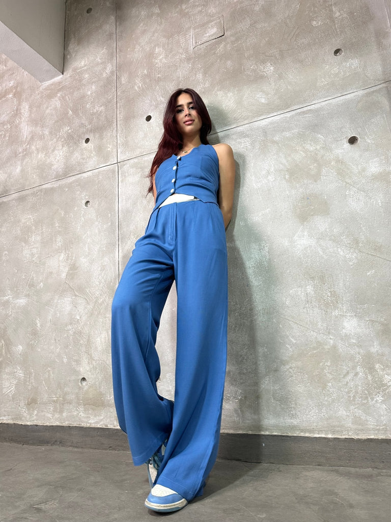 Blue White Waist Pants - Mii