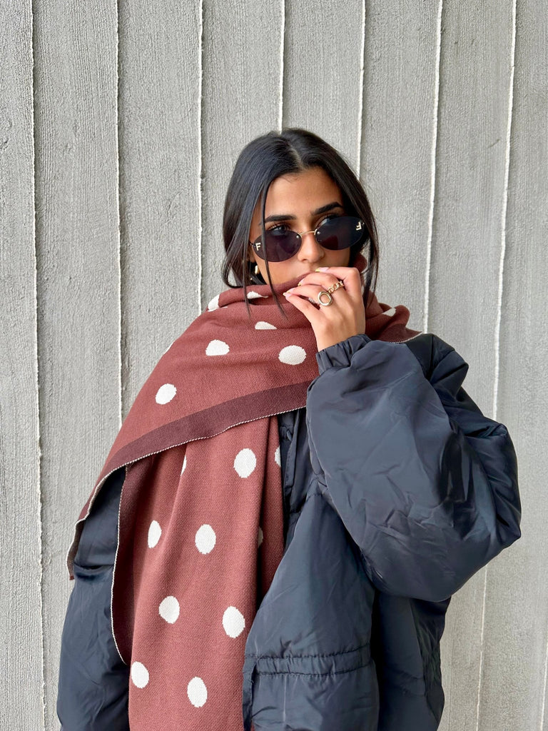 Brown Polka Scarf - Mii