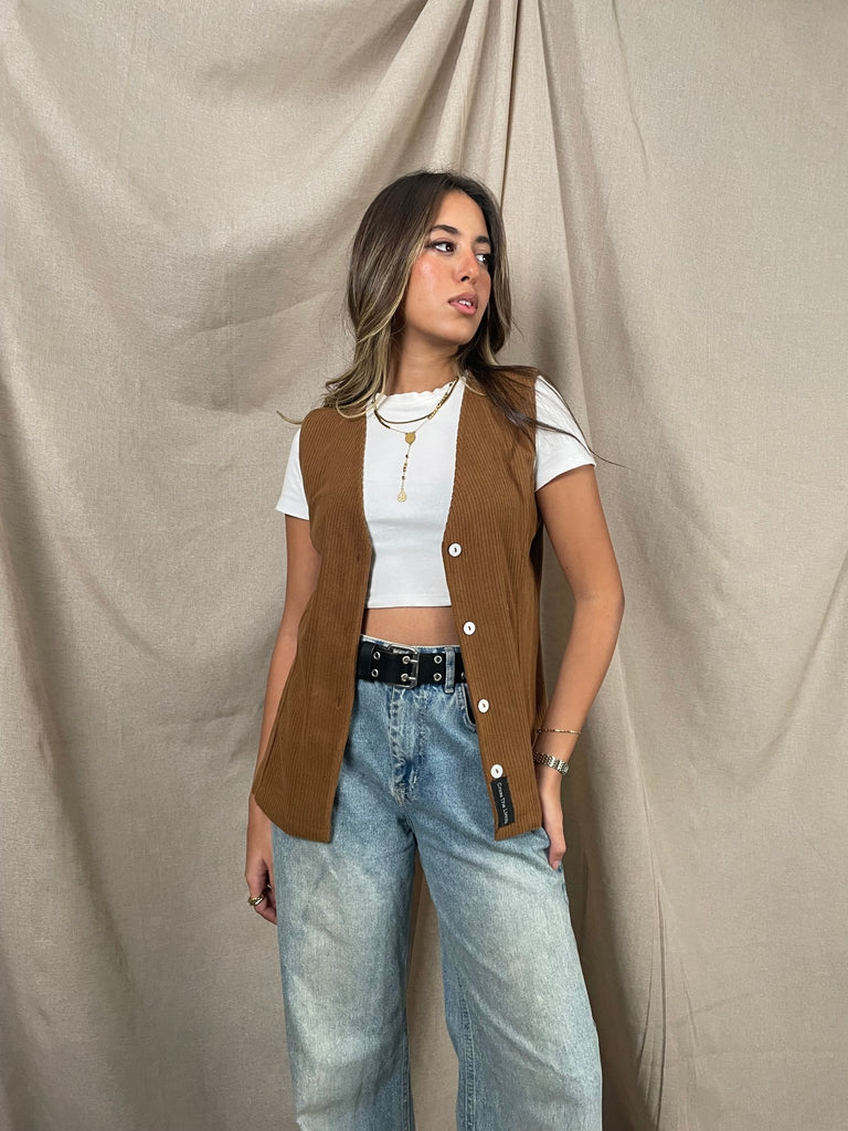 Brown Tailored Waistcoat - Mii