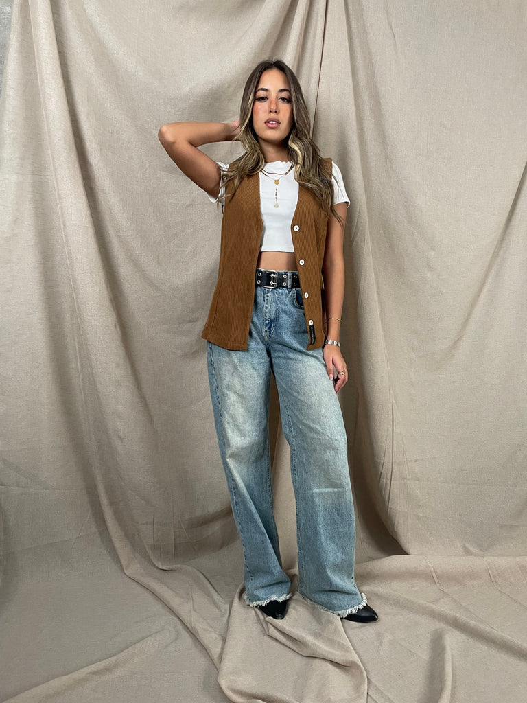 Brown Tailored Waistcoat - Mii