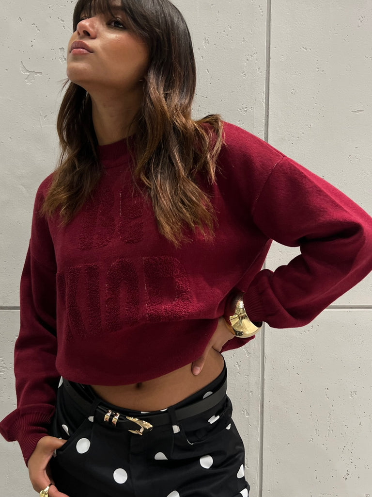 Burgundy “Be Kind” Pullover - Mii