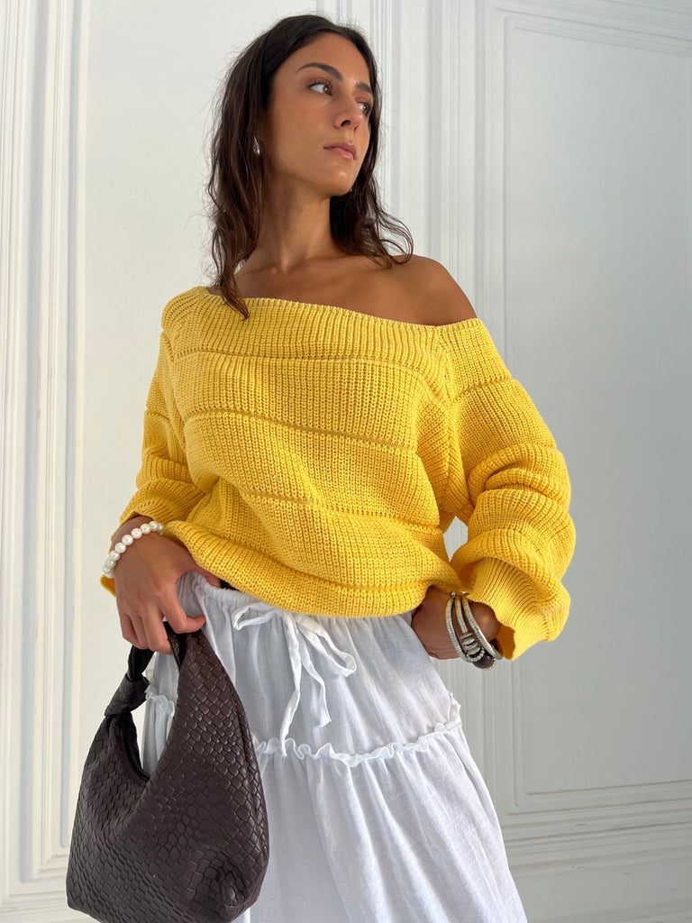 Butter Yellow Pumped Pullover - Mii