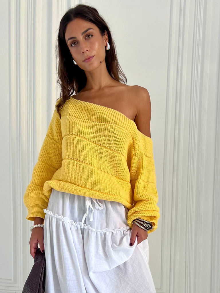 Butter Yellow Pumped Pullover - Mii