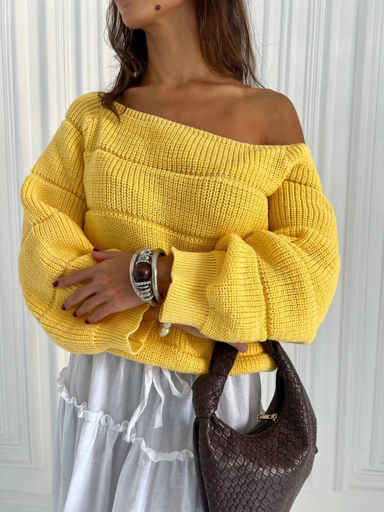 Butter Yellow Pumped Pullover - Mii