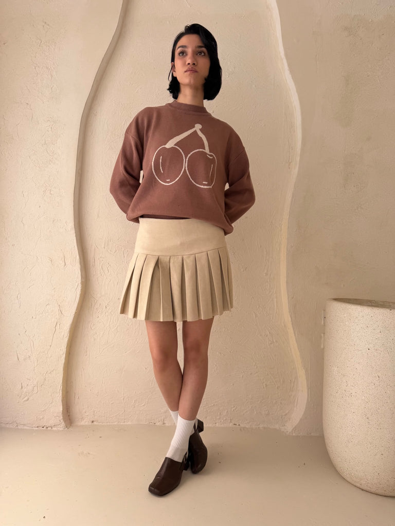 Cafe Cherry knit Pullover - Mii
