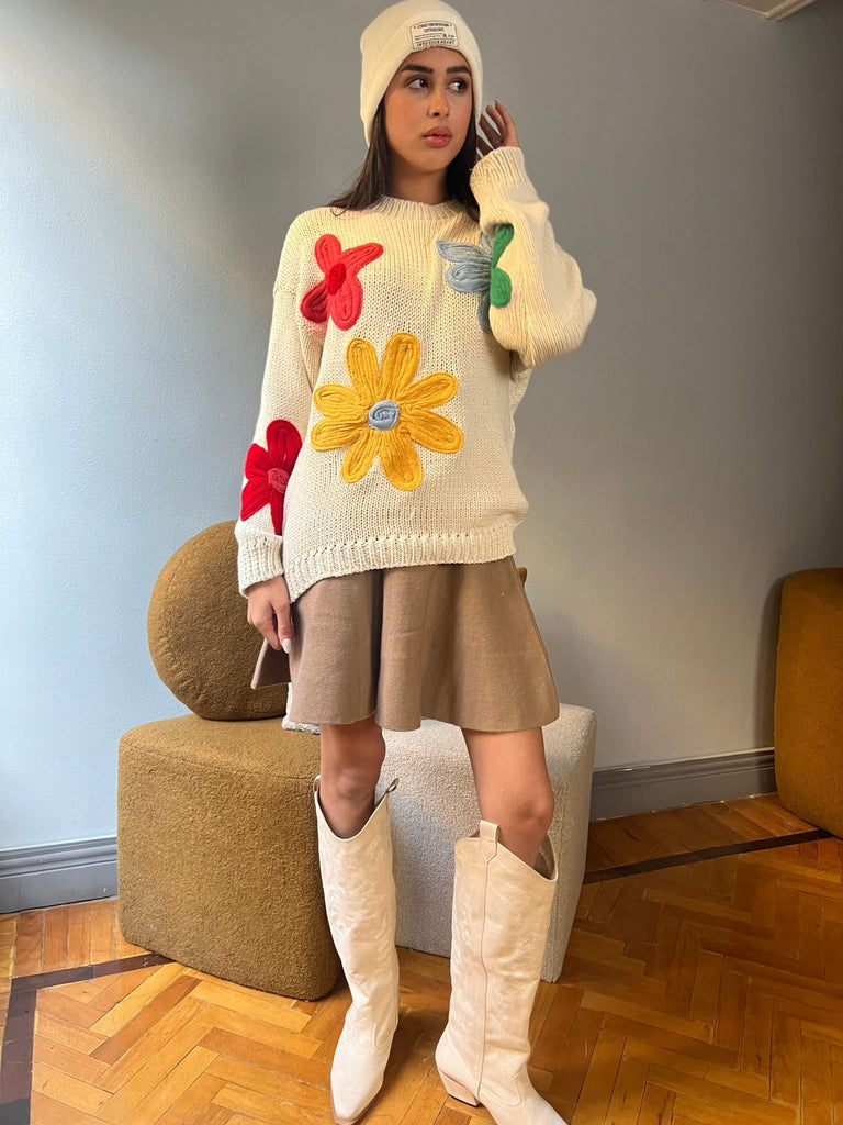 Colorful Flowers Pullover - Mii