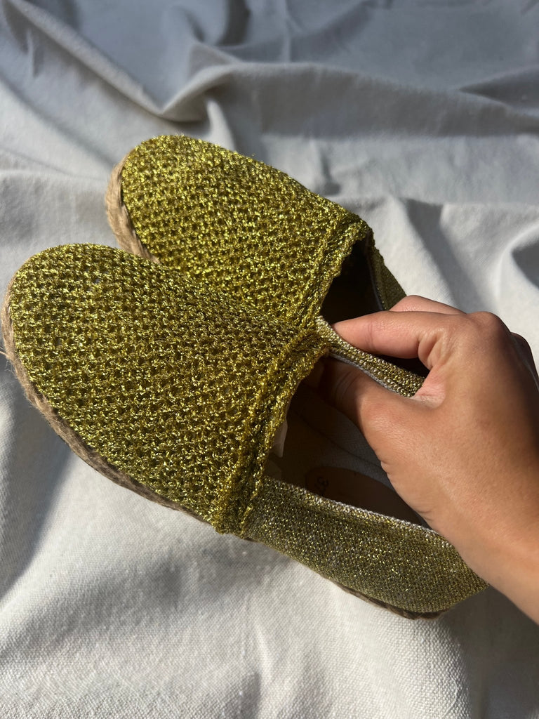 Gold Sparkle Espadrille - Mii