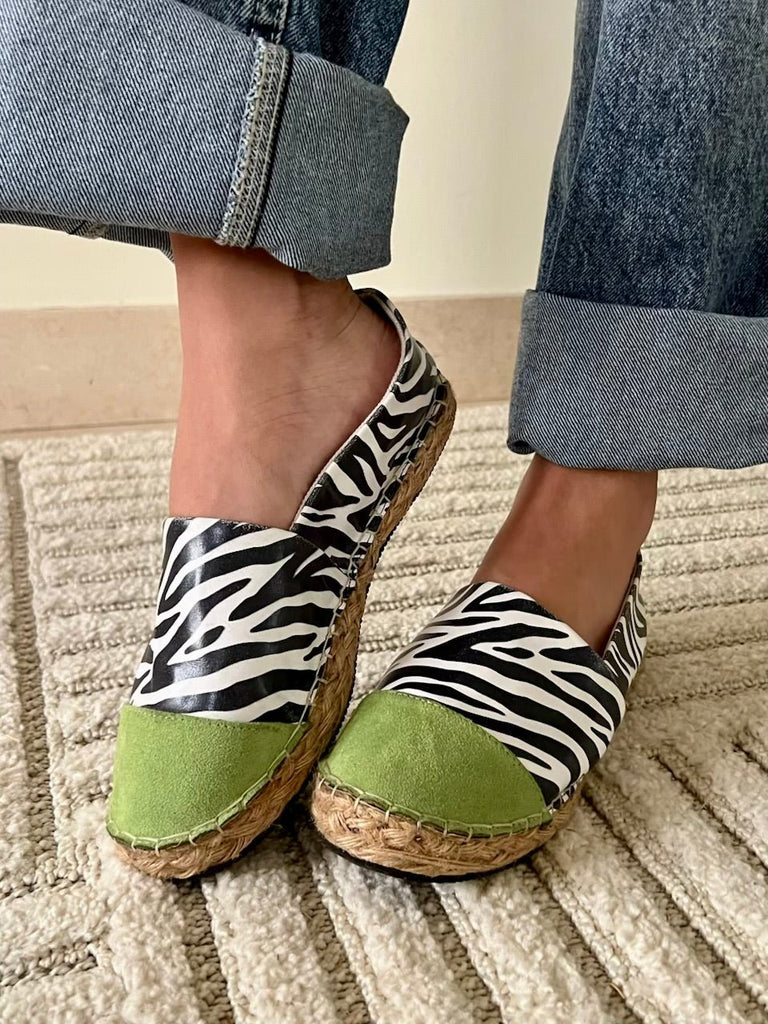 Green Animal Print Espadrille - Mii