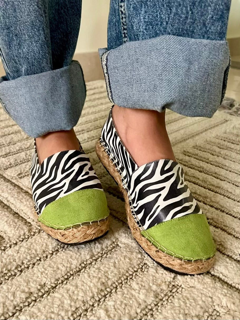 Green Animal Print Espadrille - Mii