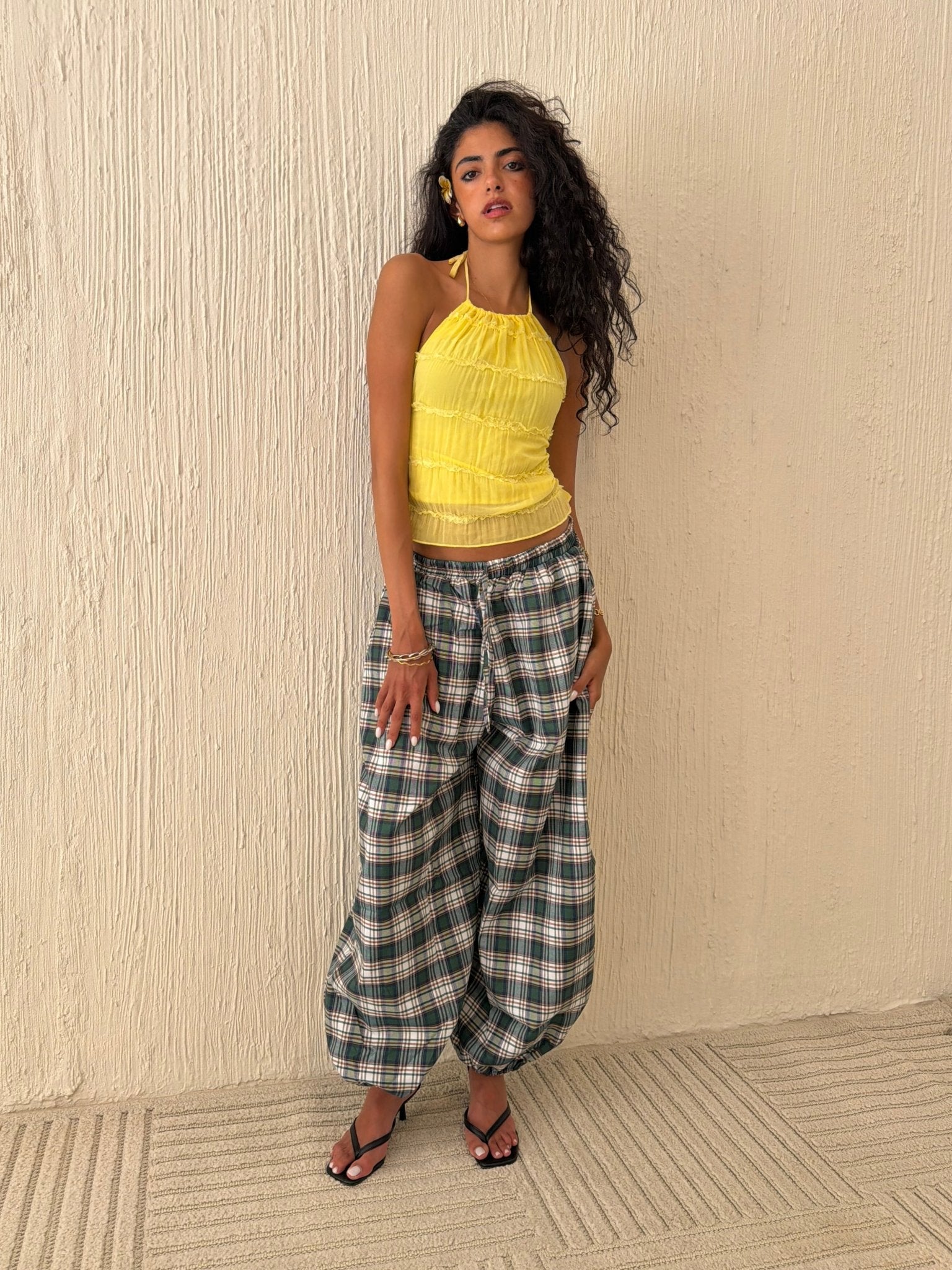 Green Checkered Balloon Pants – Mii