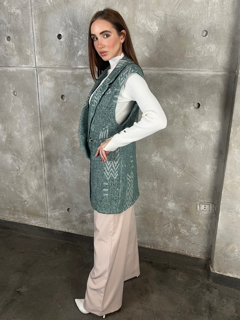 Green Sleeveless Blazer - Mii