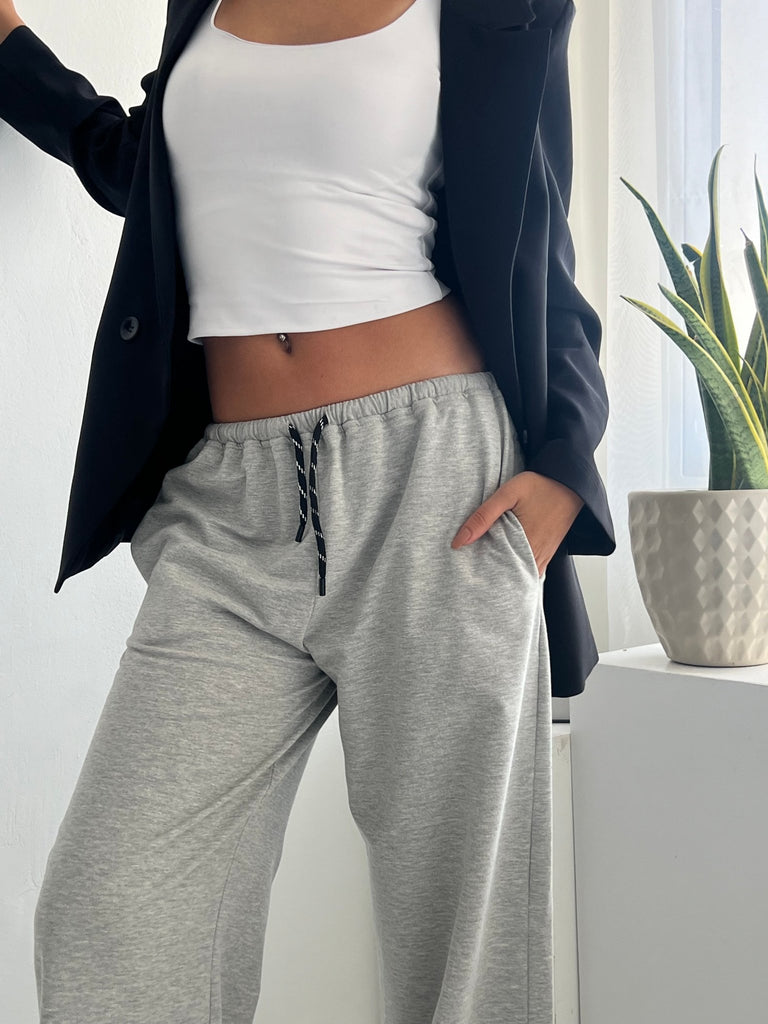 Grey Basic Sweatpants - Mii