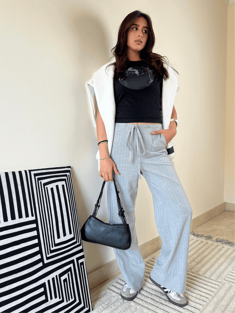 Grey drawstrings Pants - Mii