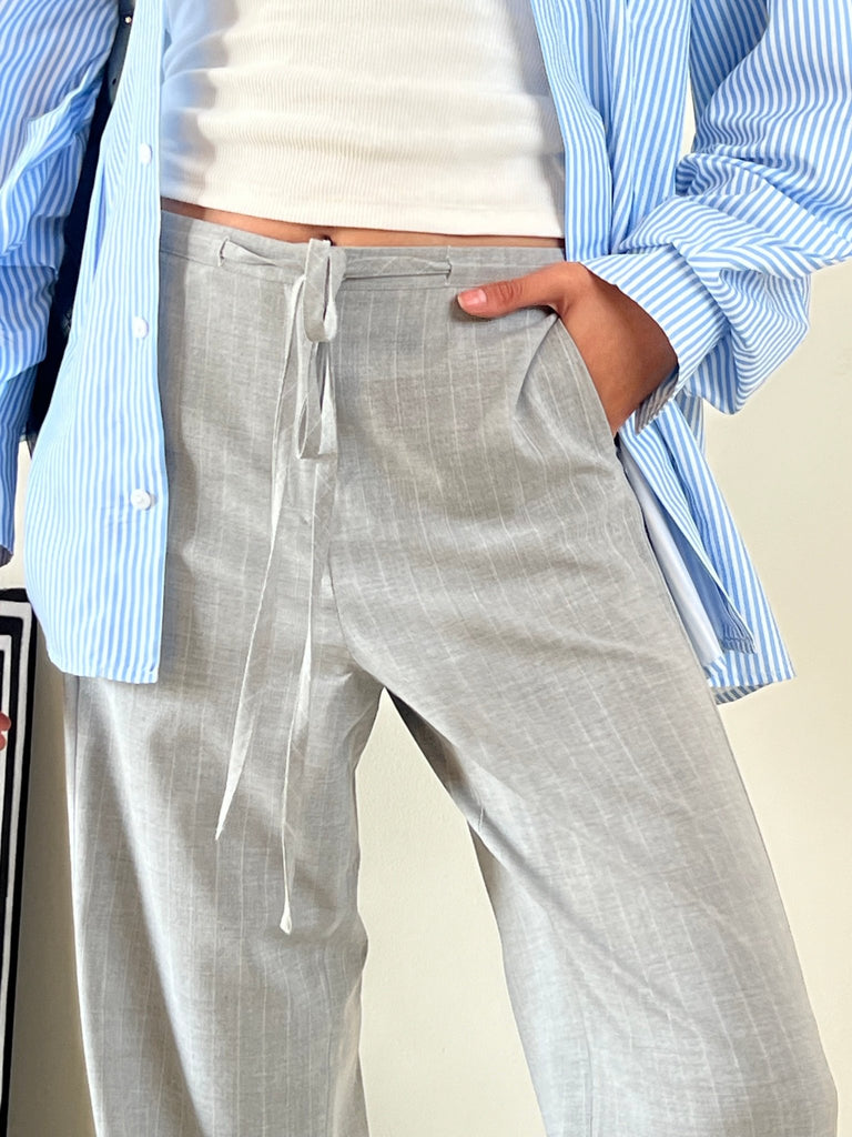 Grey drawstrings Pants - Mii