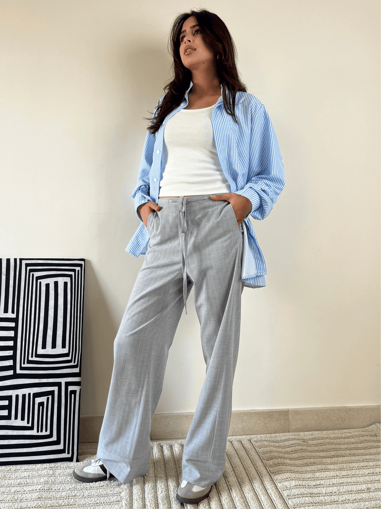 Grey drawstrings Pants - Mii