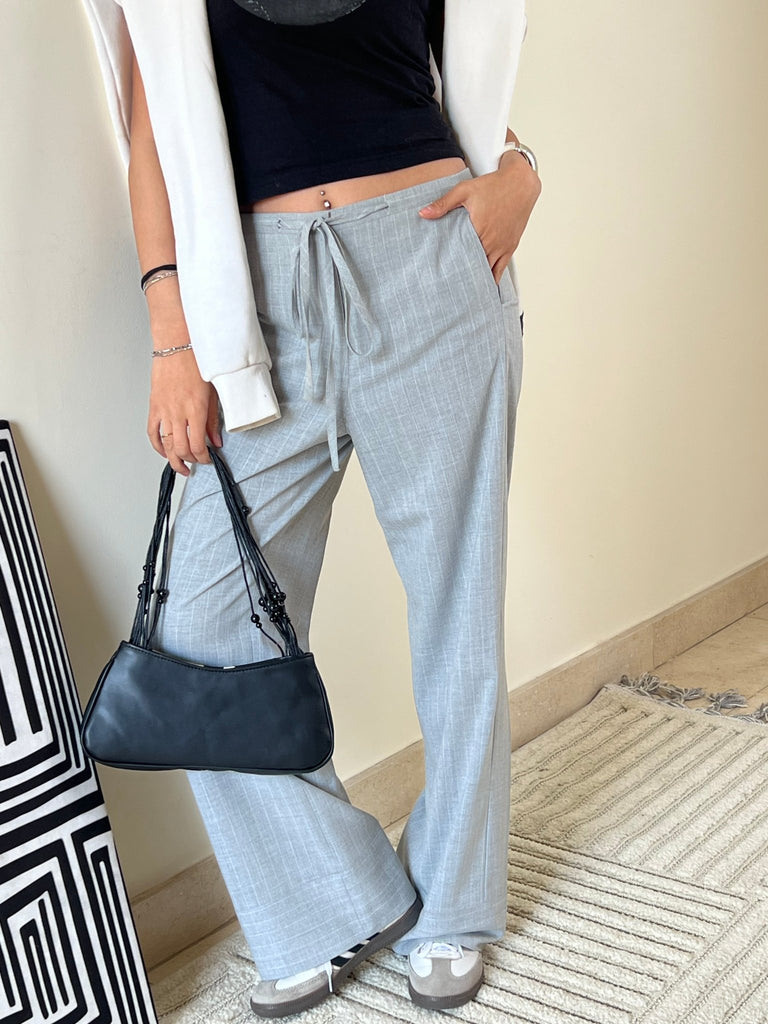 Grey drawstrings Pants - Mii