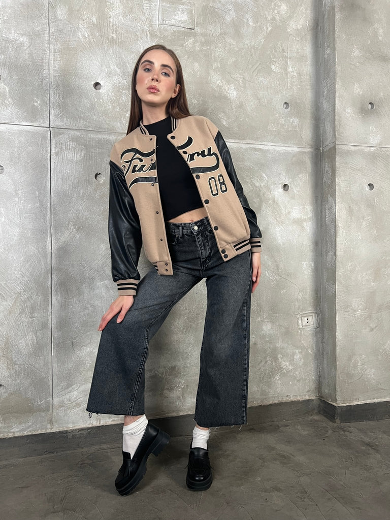 Grey High Waisted Cropped Denim - Mii