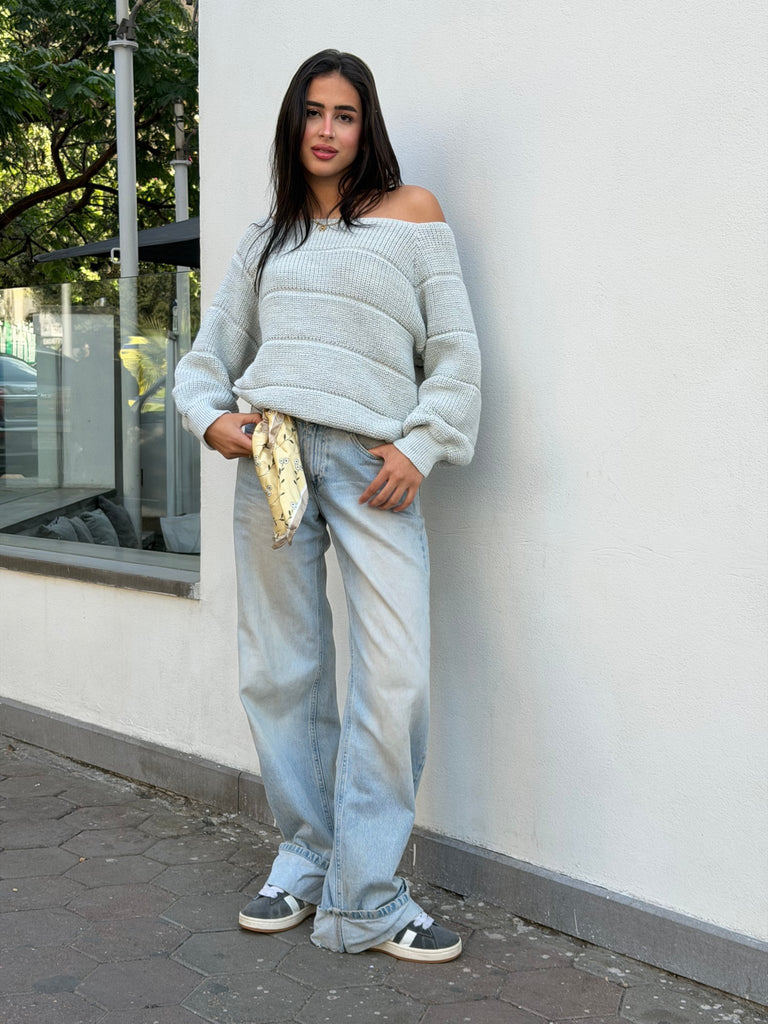 Grey Pumped Pullover - Mii