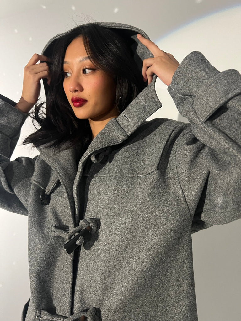 Grey Toggle Long Coat - Mii