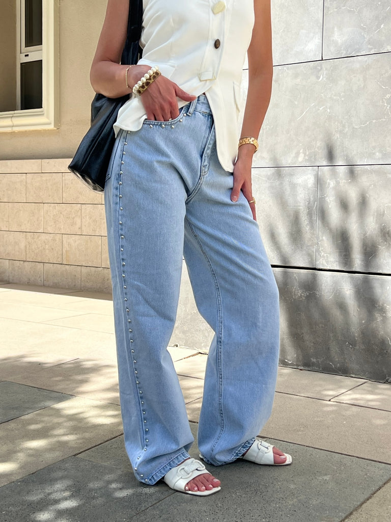 Ice Blue Studs Denim - Mii