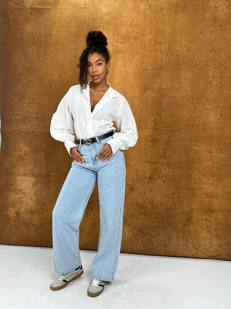 Ice Blue Studs Denim - Mii