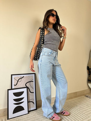 Ice Blue Studs Denim - Mii