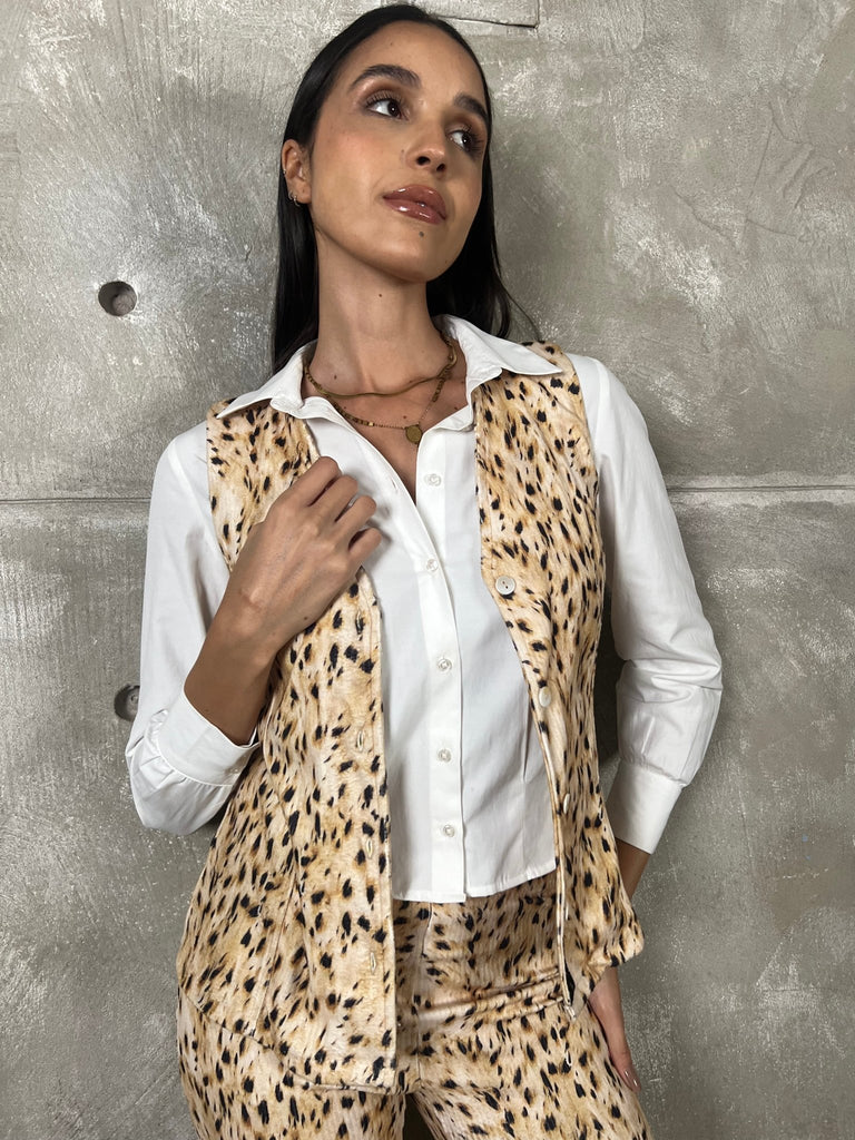Leopard Tailored Waistcoat - Mii