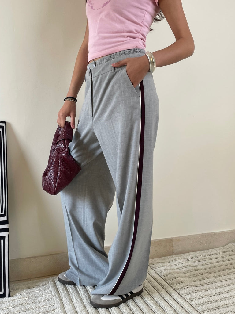 Light Grey Double Waist Pants - Mii