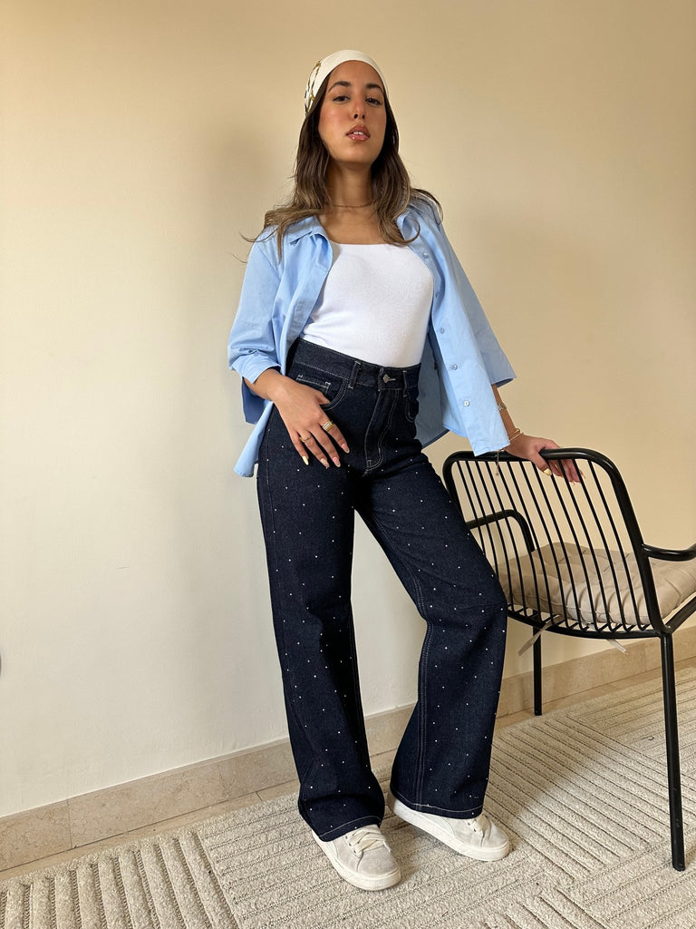 Navy Moonlight Straight Denim - Mii