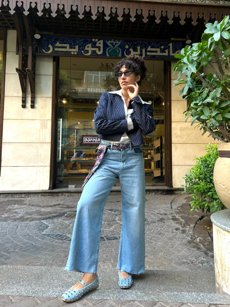 Navy Pinstripe Suit Blazer - Mii