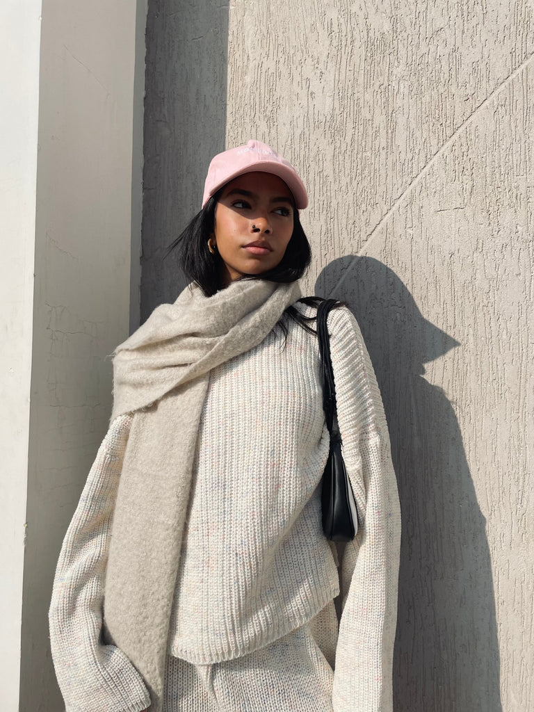 Off White Knit Tweed Threads Cargo Set - Mii